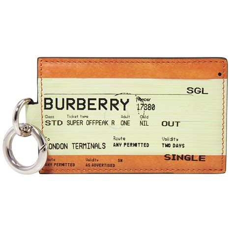 burberry keyring train ticket|Burberry Train Ticket Print Leather Keyring .